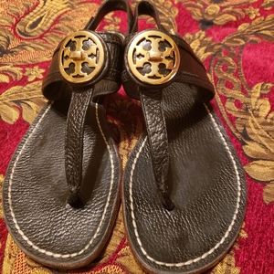Tory Burch Selma Pebbled Leather Sandals